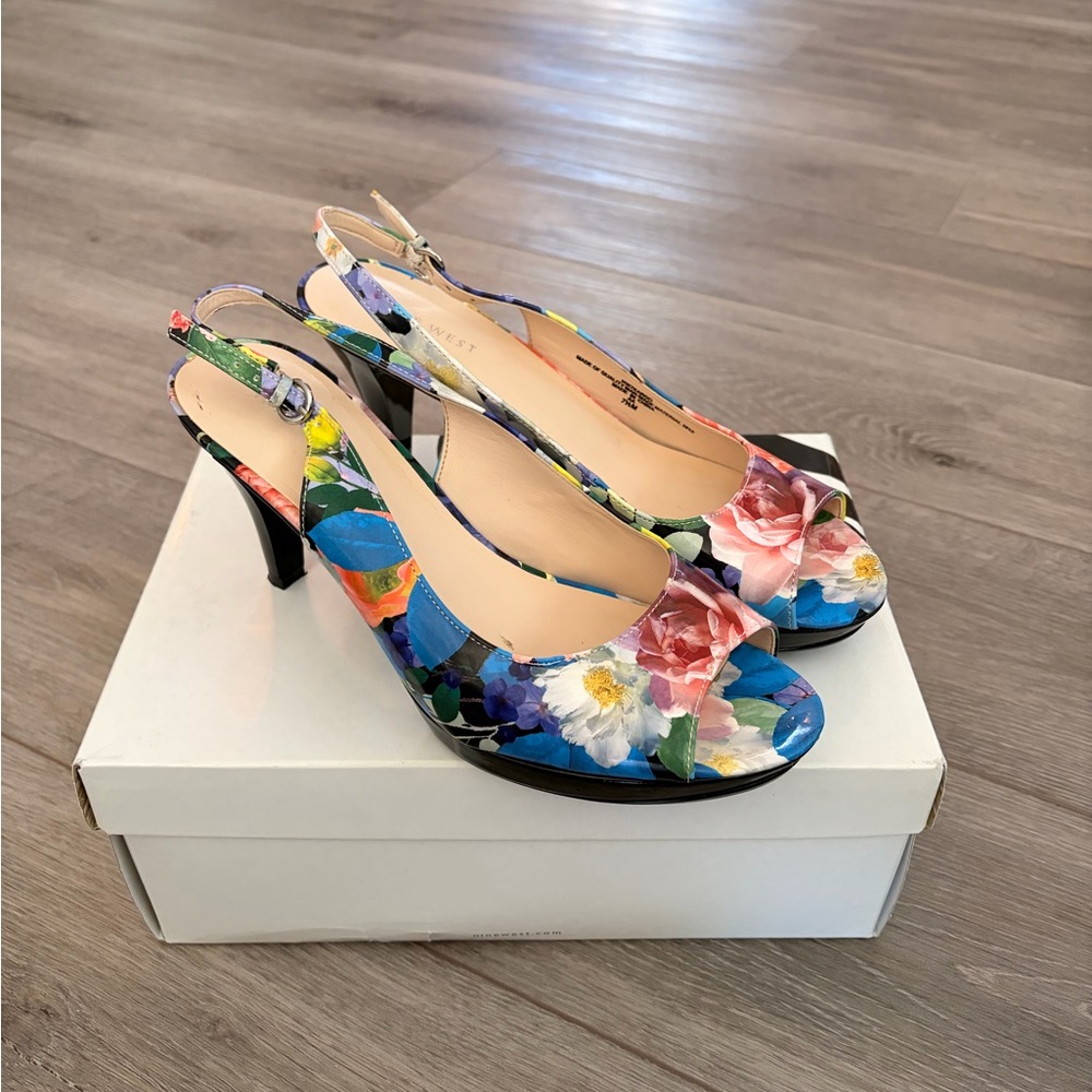 Nine West Multicolor Floral Heels